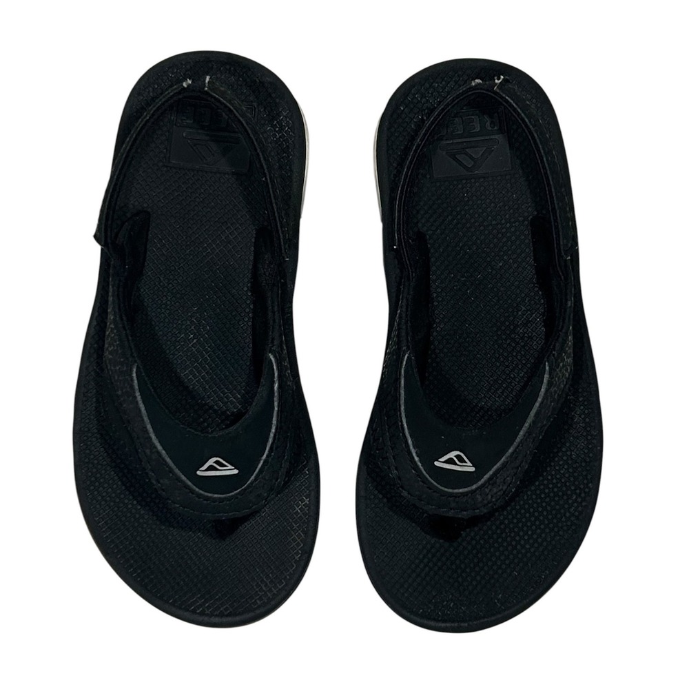 Reef Ahi Black Gum Kids Sandals Flip Flops with Backstrap - Picture 4 of 9